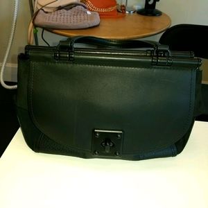 Black leather and suede Coach bag